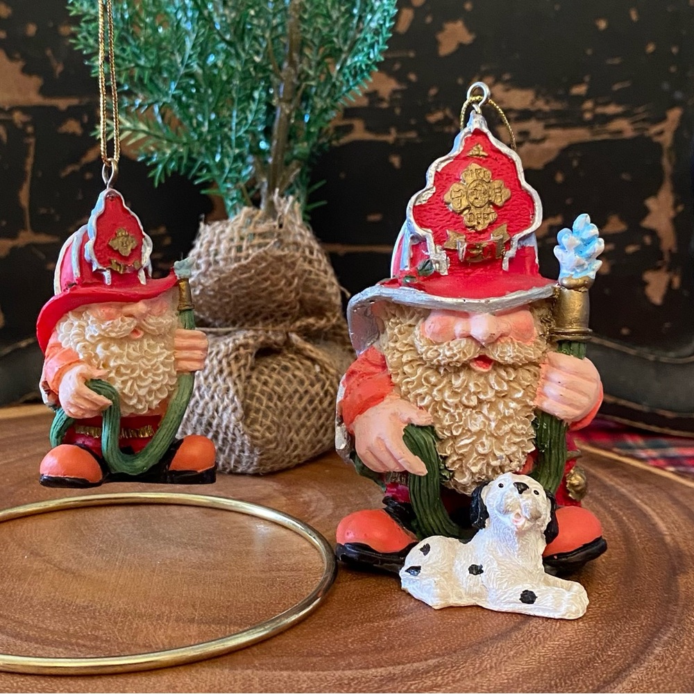 3/$15 - 2 Firefighter Gnome Ornaments